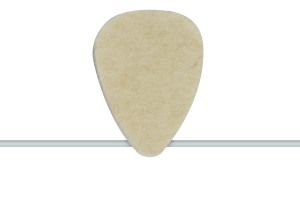 correct placement of felt pick above nylon string